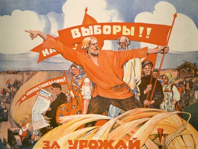 Russisches Propagandaposter von V. Kostianitsyn