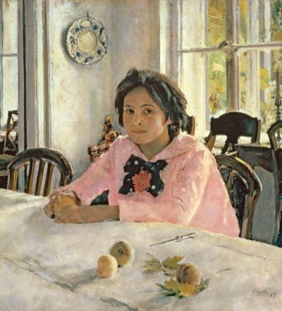 Mädchen mit Pfirsichen von Valentin Aleksandrovich Serov