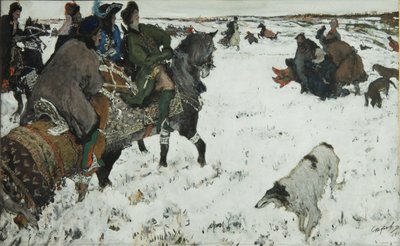 Peter I. auf der Jagd, 1902 von Valentin Aleksandrovich Serov