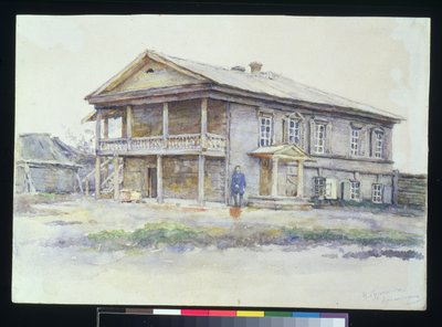 Surikovs Haus in Krasnoyarsk, 1890-91 von Vasilij Ivanovic Surikov