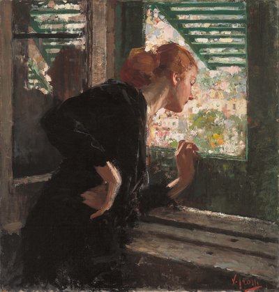 Dame am Fenster von Vicenzo Irolli