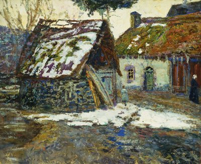 Dorf im Winter von Victor Charreton