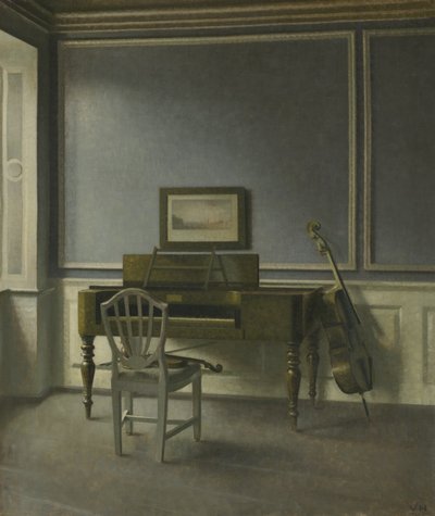 Innenraum. Der Musikraum, Strandgade 30 von Vilhelm Hammershøi