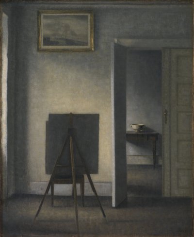 Innenraum mit Staffelei des Künstlers von Vilhelm Hammershøi