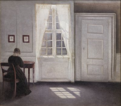 Stube in Strandgade mit Sonnenschein auf dem Boden von Vilhelm Hammershøi