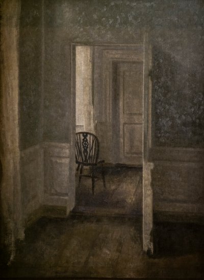 Innenraum mit Windsor-Stuhl von Vilhelm Hammershoi