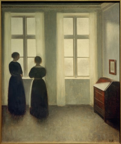 Zwei Frauen am Fenster von Vilhelm Hammershoi