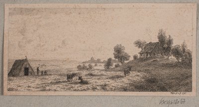 Landschaft mit einem Bauernhaus und einer Hütte von Vilhelm Kyhn