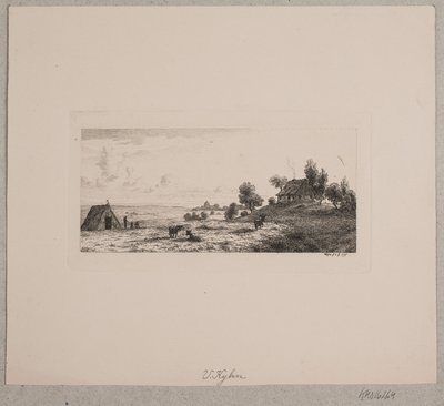 Landschaft mit einem Bauernhaus und einer Hütte von Vilhelm Kyhn