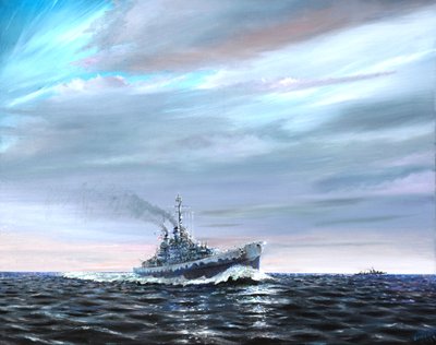 USS Atlanta patrouilliert Guardalcanal 1942 von Vincent Alexander Booth