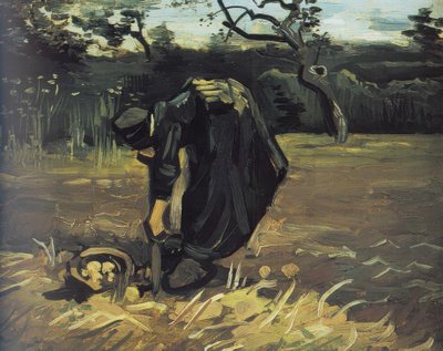Kartoffelgrabende Bäuerin von Vincent van Gogh