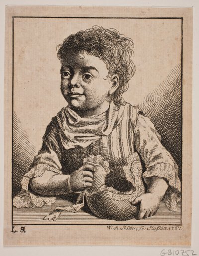 Ein kleines Mädchen, halbe Figur von W.A. Müller