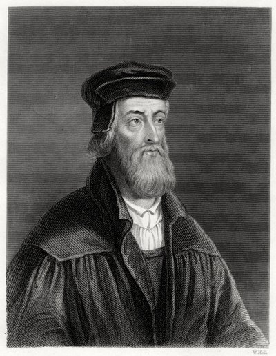 John Wycliffe, englischer Theologe, 19. Jahrhundert von W. Holl