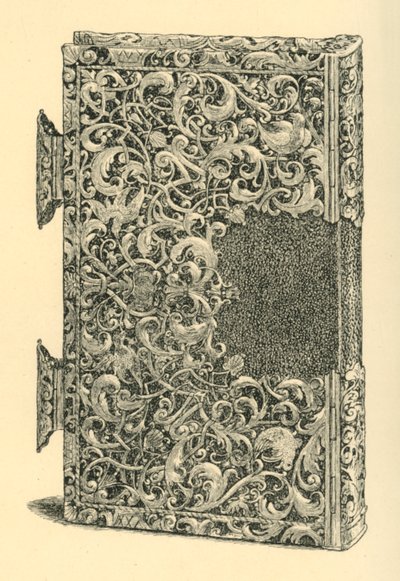Silbervergoldeter Bucheinband von W Jones