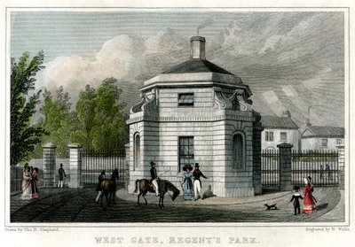 Westtor, Regents Park, London, 19. Jahrhundert von W. Wallis