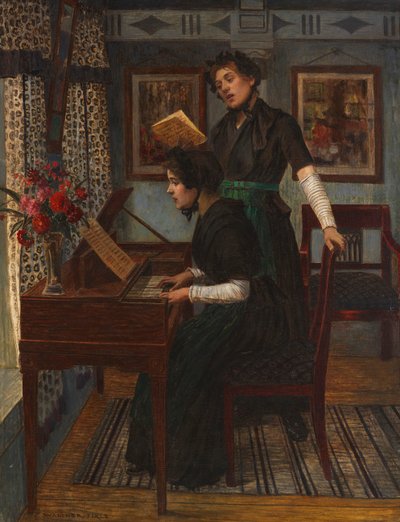 Die Musikstunde, ca. 1890 von Walter Firle