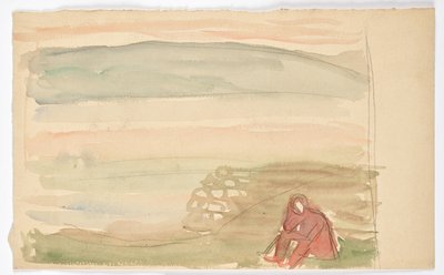 Sitzender in Landschaft von Walther Gamerith