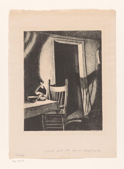 Interieur bei Lampenlicht von Wanda Gág (signed by artist)
