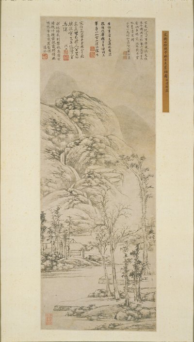 Alte Bäume und graue Nebel, 1530 von Wen Zhengming