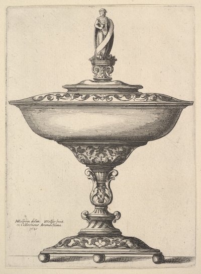 Eine breite Tasse mit Kugelfüßen von Wenceslaus Hollar
