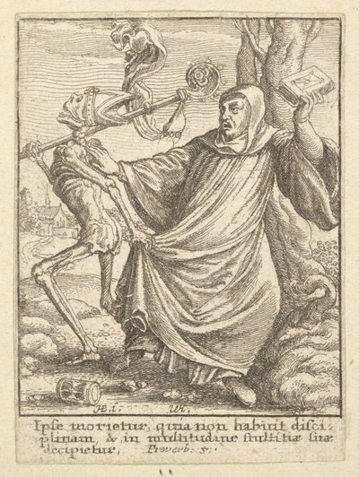 Abt, aus dem Totentanz von Wenceslaus Hollar