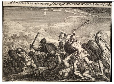 Abraham kämpft gegen die Könige. Zustand 2 von Wenceslaus Hollar