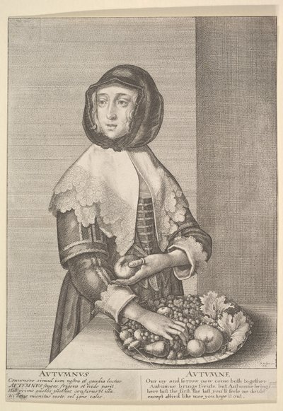 Autumnus - Herbst Dreiviertellänge Jahreszeiten, 1641 von Wenceslaus Hollar