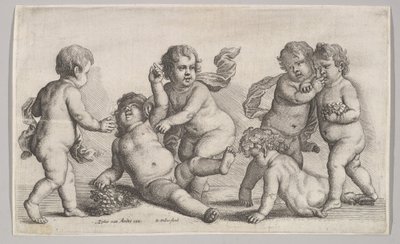 Fünf Jungen und ein Satyr, 1625-77 von Wenceslaus Hollar