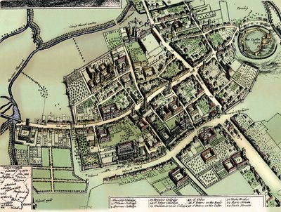 Hollars Plan von Oxford, ca. 1643 von Wenceslaus Hollar