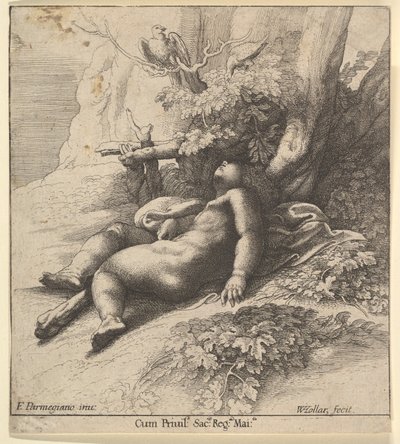 Schlafender Hercules als Kind von Wenceslaus Hollar