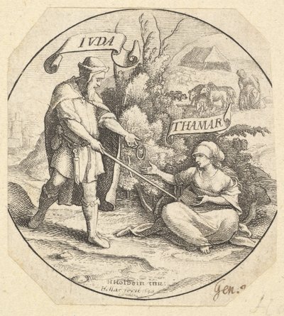 Juda und Tamar, 1640 von Wenceslaus Hollar