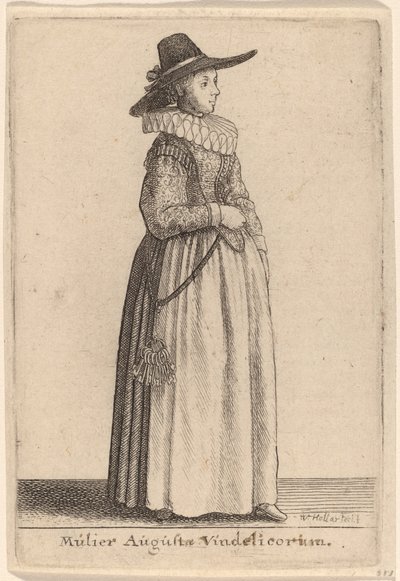 Frau aus Augsburg von Wenceslaus Hollar