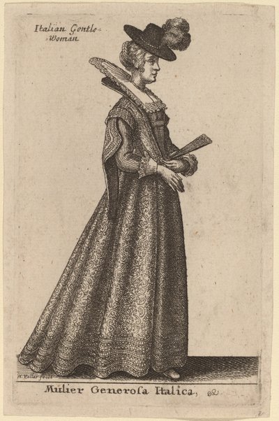 Edle italienische Frau von Wenceslaus Hollar