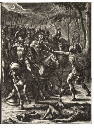 Nisus tötet Volscens. Zustand 2 von Wenceslaus Hollar