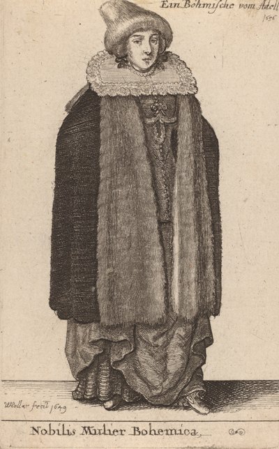 Nobilis Mulier Bohemica, 1649 von Wenceslaus Hollar