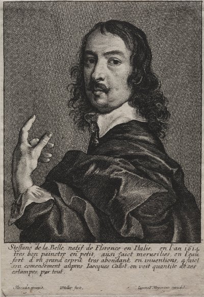 Porträt von Stefano della Bella von Wenceslaus Hollar