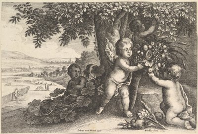 Der Flussgott und die Jungen, 1625-77 von Wenceslaus Hollar