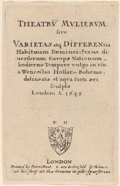 Theatrum mulierum: Titelseite von Wenceslaus Hollar