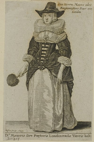 Frau des Bürgermeisters von London von Wenceslaus Hollar