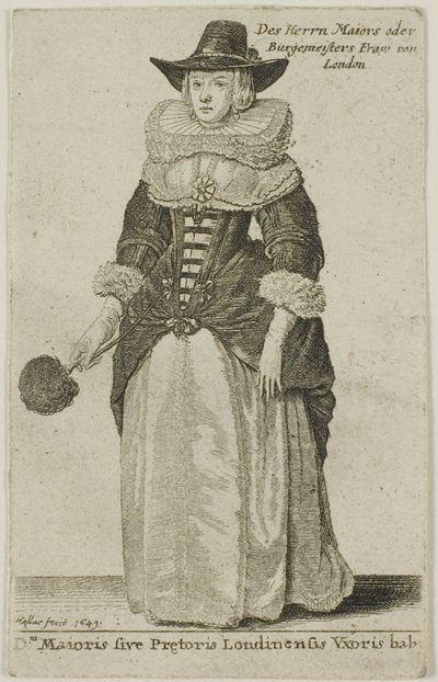 Frau des Bürgermeisters von London von Wenceslaus Hollar