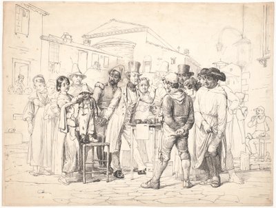 Ein Scharlatan verkauft Schuhcreme, Rom von Wilhelm Marstrand