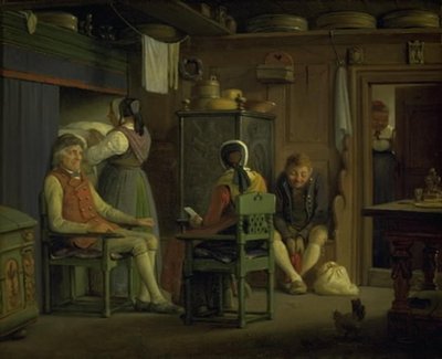 Eine Mutter eines Freiers spricht für ihren Sohn von Wilhelm Marstrand