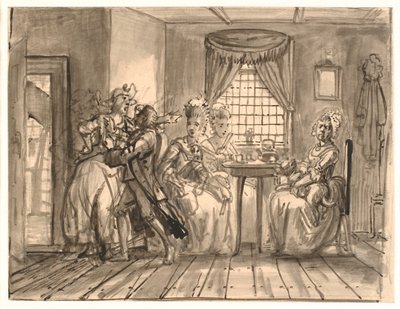 Besuch der Ratsfrauen bei Geske von Wilhelm Marstrand