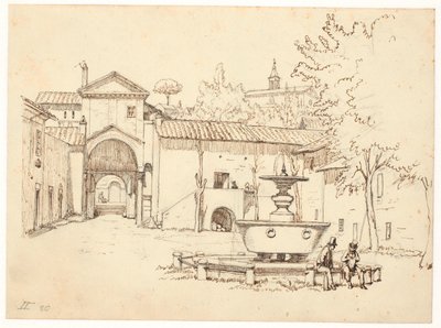 Römischer Hof mit Springbrunnen von Wilhelm Marstrand