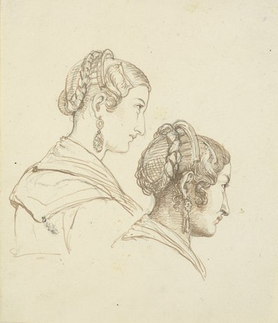 Zwei Frauenköpfe von Wilhelm Marstrand