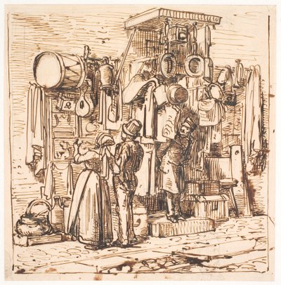 Vor einem Trödelladen von Wilhelm Marstrand
