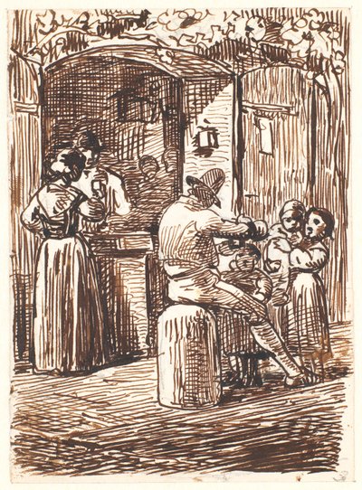 Vor einem Weinausschank in Italien von Wilhelm Marstrand