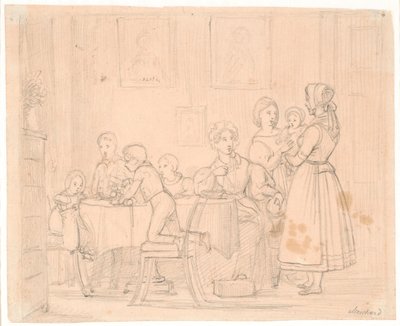 Entwurf für das Waagepetersenske Familienbild von Wilhelm Marstrand