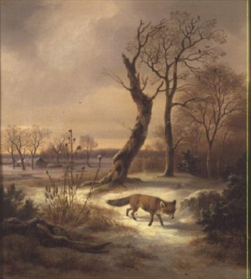 Fuchs in einer Winterlandschaft von Wilhelm Reinhardt