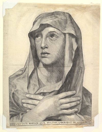 Büste von Maria mit verschränkten Händen von Wilhelm Traut
